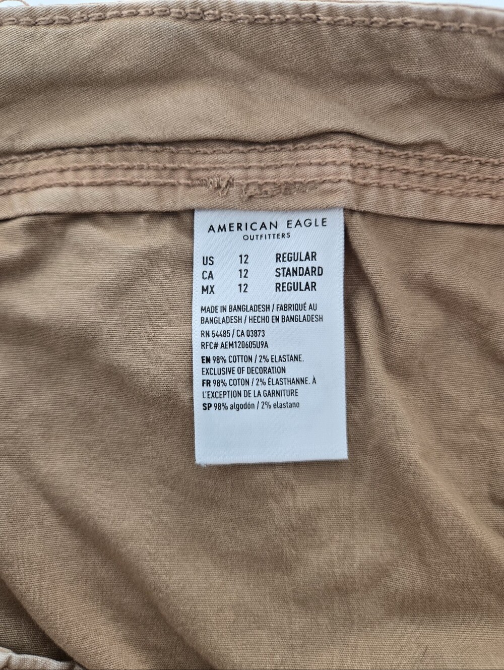 American Eagle Outfitters Brown Canvas Stretch Baggy Jogger Cargo Pants Straight - Picture 14 of 14